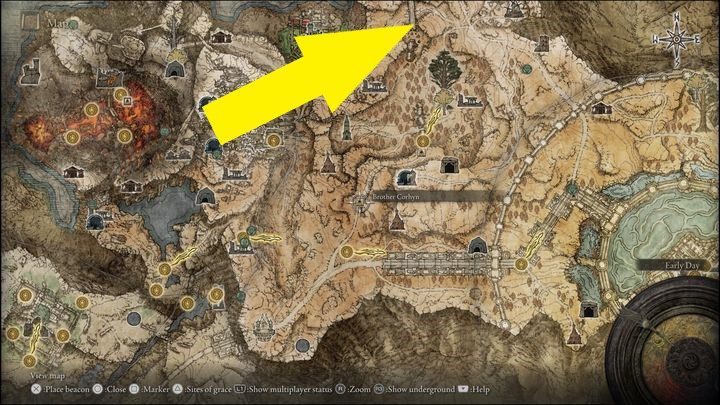 To get Radiant Gold Mask, you need to go to the first location where you've encountered Goldmask - Elden Ring: Brother Corhyn / Goldmask - walkthrough - Elden Ring: Quests - Elden Ring Guide