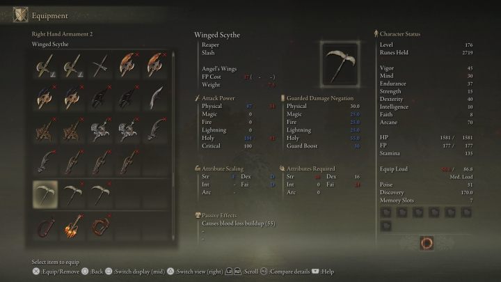 Winged Scythe is the perfect weapon for people who want to keep a distance between their opponent - Elden Ring: Best weapons - list - Elden Ring: Basics - Elden Ring Guide