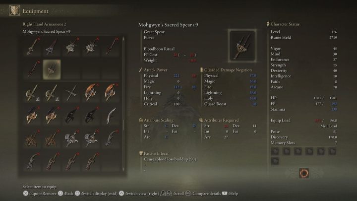 A powerful spear with a very good range, which allows you to attack from a safe distance - Elden Ring: Best weapons - list - Elden Ring: Basics - Elden Ring Guide