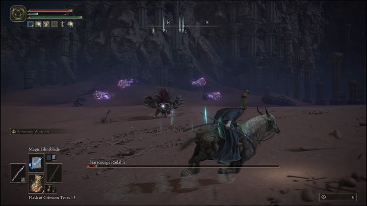He usually does so at the very end of the fight, when his health is very low - Elden Ring: How to beat Starscourge Radahn? - Elden Ring: All bosses in Caelid - Elden Ring Guide