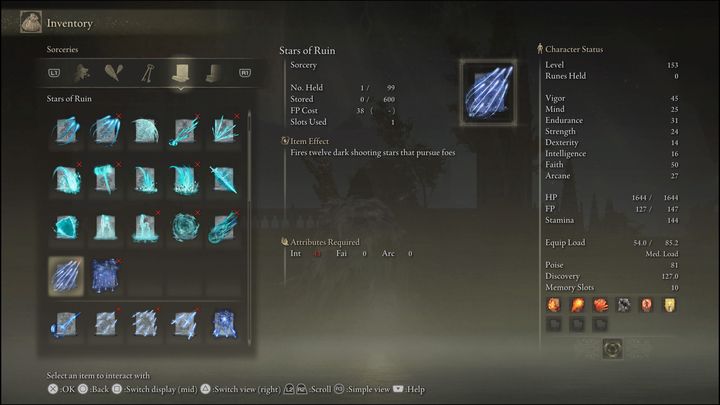 This spell creates twelve missiles that fly very quickly towards the enemy - Elden Ring: Best Sorceries - list - Elden Ring: Basics - Elden Ring Guide