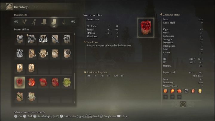 Once this incantation strucks the opponent, it creates a cloud that imposes a bleeding status - Elden Ring: Best Incantations - list - Elden Ring: Basics - Elden Ring Guide