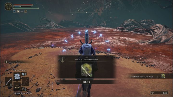The second poison-based ability is received for killing a scarab located in the southern part of Swamp of Aeonia - Elden Ring: Caelid - locations of all Ashes of War and Spirit Ashes - Elden Ring: Caelid - Elden Ring Guide