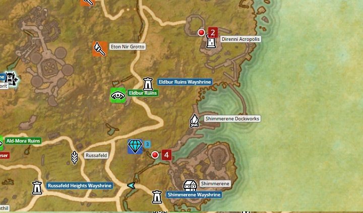Map of Summerset. - Psijic Order missions in The Elder Scrolls Online Summerset - Psijic Order - The Elder Scrolls Online Guide