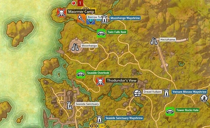 Map of Greenshade. - Psijic Order missions in The Elder Scrolls Online Summerset - Psijic Order - The Elder Scrolls Online Guide