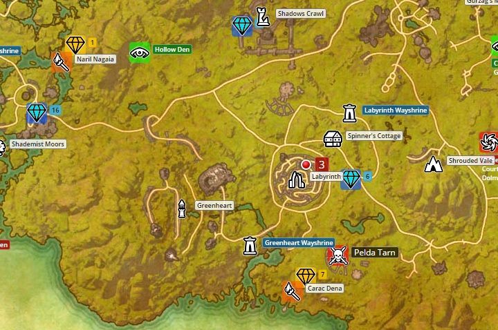 Map of Greenshade. - Psijic Order missions in The Elder Scrolls Online Summerset - Psijic Order - The Elder Scrolls Online Guide