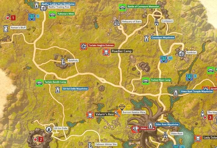 Map of Grahtwood. - Psijic Order missions in The Elder Scrolls Online Summerset - Psijic Order - The Elder Scrolls Online Guide