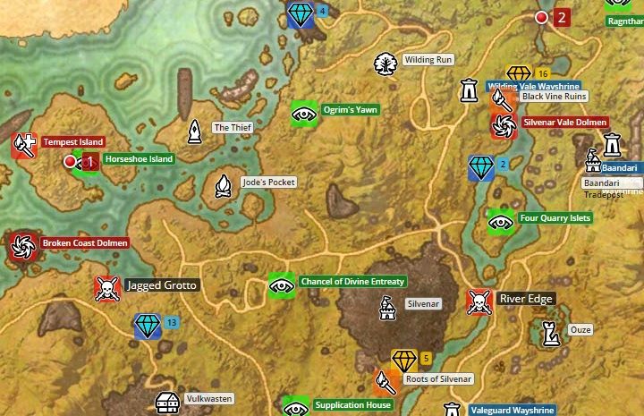 Map of Malabal Tor. - Psijic Order missions in The Elder Scrolls Online Summerset - Psijic Order - The Elder Scrolls Online Guide