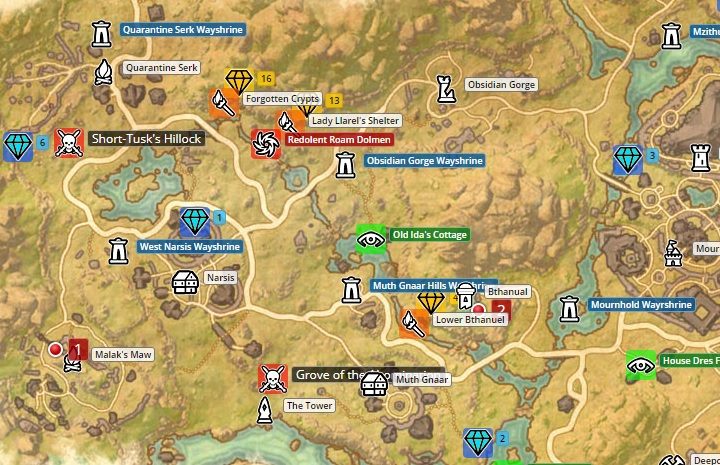 Map of Deshaan. - Psijic Order missions in The Elder Scrolls Online Summerset - Psijic Order - The Elder Scrolls Online Guide
