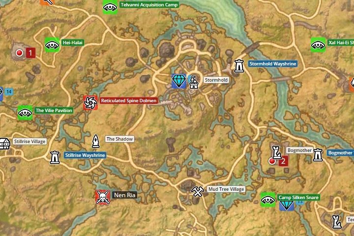 Map of Shadowfen. - Psijic Order missions in The Elder Scrolls Online Summerset - Psijic Order - The Elder Scrolls Online Guide