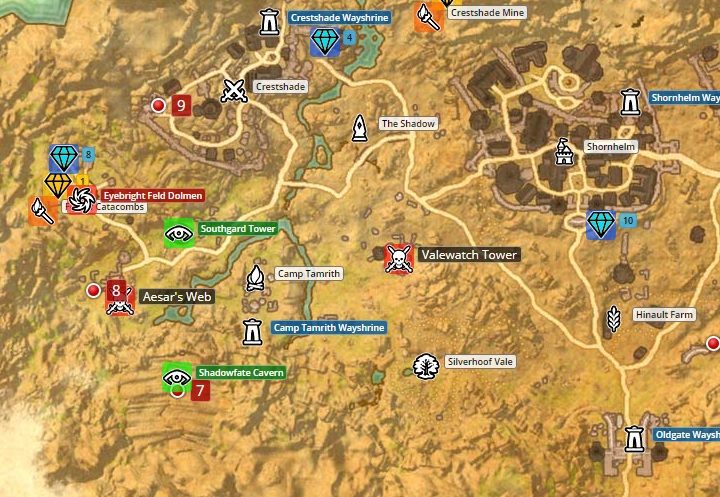 Map of Rivenspire. - Psijic Order missions in The Elder Scrolls Online Summerset - Psijic Order - The Elder Scrolls Online Guide