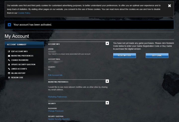You can now log in to your new account - ESO: Elder Scrolls Online account - how to create? - Starting the game - The Elder Scrolls Online Guide
