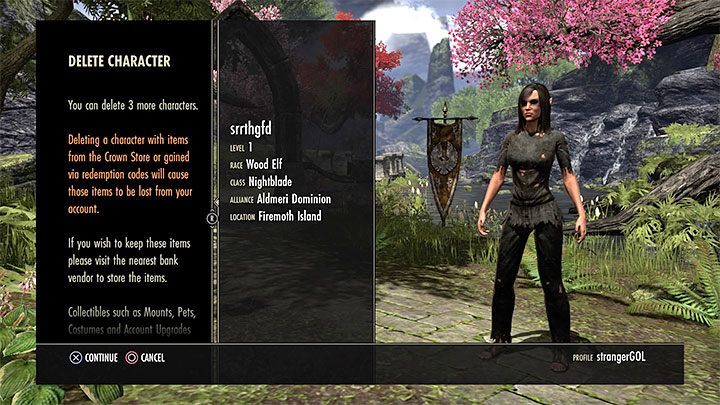 You can delete characters in TESO - select a character and press the right button - ESO: Managing different characters, tips - Starting the game - The Elder Scrolls Online Guide