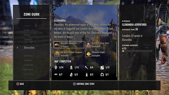 Zone Guide is a very helpful tool in tracking your progress in all the major regions of the game world - ESO: Activities, instances in the game - types, list - Game guide - The Elder Scrolls Online Guide