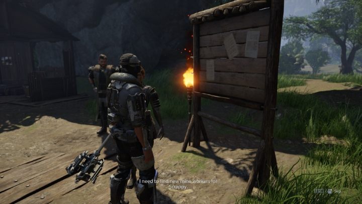 While trying to hang the leaflet at Thorhild's farm, you'll be stopped by a guard - Elex 2: Miners for Scrappy (Tavar) - walkthrough - Tavar - Elex 2 Guide