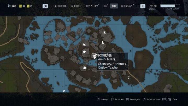 The Instructor can be found in the upper area of the Crater but you can only use his services after joining the Outlaws - Elex 2: Skill Trainers - list - World Map - Elex 2 Guide