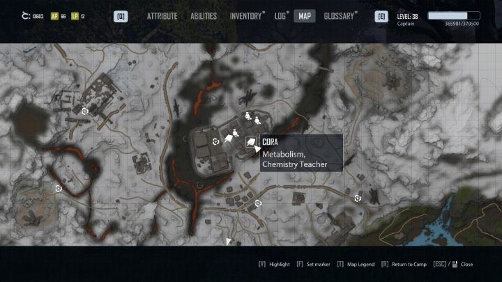 Cora is in one of the buildings in the right area of the Depo - Elex 2: Skill Trainers - list - World Map - Elex 2 Guide