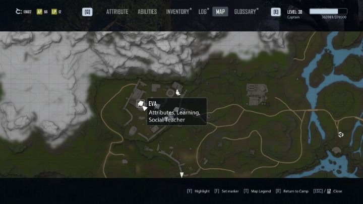 Eva stays in a large building deep in the Castle - Elex 2: Skill Trainers - list - World Map - Elex 2 Guide