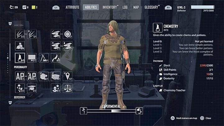 The second requirement is to develop the Chemistry skill - small drinks require level 2, while medium and large drinks need level 3 - Elex 2: Elex material (pure Elex) - what is it for? - Exploration of the game world - Elex 2 Guide