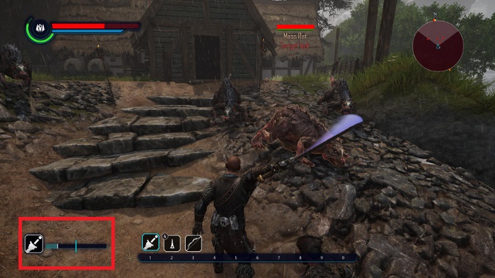 The bar, marked in the picture, is helpful during attack sequences (a combo is more useful than single attacks) - Elex: Combat - Gameplay basics - Elex Game Guide