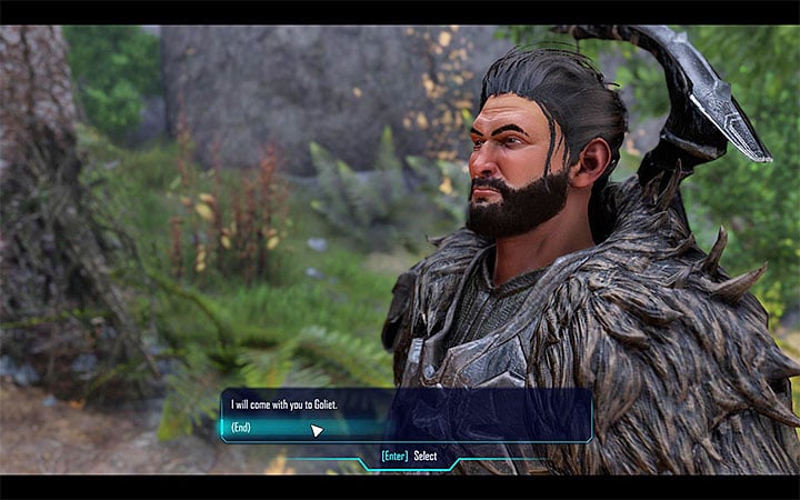 You can travel with Duras to Goliet or plan your next steps on your own. - Elex: Survive - Walkthrough - Chapter 1: The Hunt Begins - Elex Game Guide