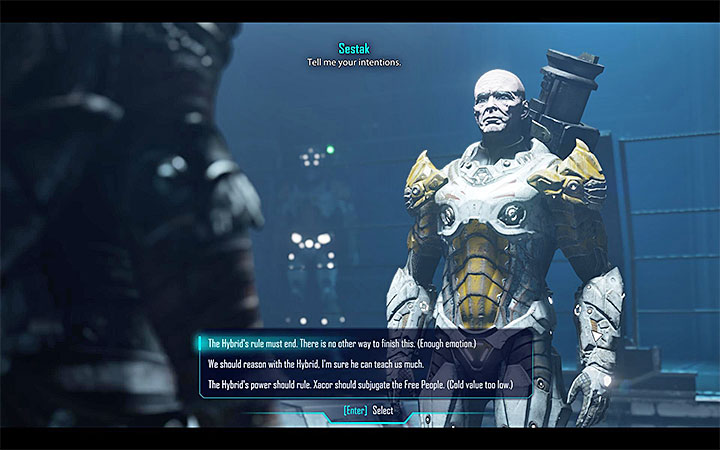 Depending on your answer you can gain allies or become an enemy to the Separatists - Elex: The Separatists Test - Walkthrough - Chapter 4: The Secret of the Hybrid - Elex Game Guide
