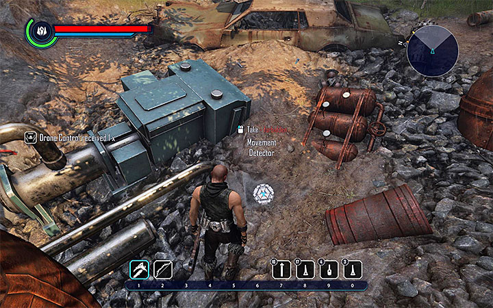 Once you reach the hole with all the forbidden items, find the Movement Detector, shown on the screenshot above (200XP) - Elex: Food Supplies - Walkthrough - Edan - Elex Game Guide