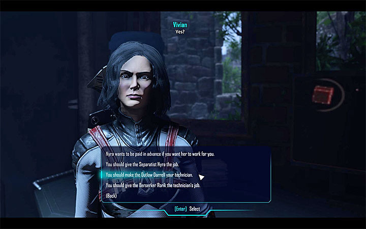 Nyara is the best candidate but you can choose a member of other faction that you like the most - Elex: Minor quests in Domed City - Walkthrough - Abessa - Elex Game Guide