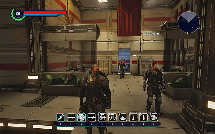 Eva stands in front of one of the buildings in The Hort and she can talk to the hero when you are walking past her - Elex: Minor quests in The Hort - Walkthrough - Ignadon - Elex Game Guide