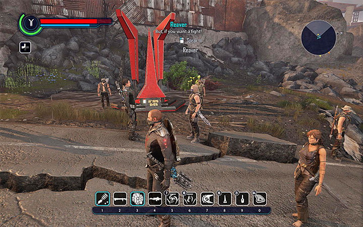 The bandits near the third shrine should be attacked after they end their conversation - Elex: Reaching Legate Rank (The Clerics) - Walkthrough - The Clerics - Elex Game Guide