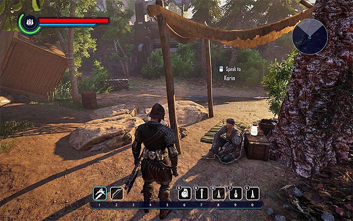 The quest-giver is Korin - Elex: Minor quests in Edan - Walkthrough - Edan - Elex Game Guide