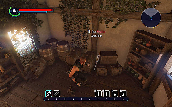 Similarly to Horned Sword, described above, Snake Bite sword can also be stolen from one of the houses in Goliet (the weapon is presented in the picture) - Elex: Where to find better weapons at the start? - FAQ - Elex Game Guide