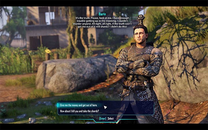 If youve decided to frame Barin, you may either kill him, or let yourself be bribed. - Elex: A Berserker Warrior [Duras] - Walkthrough - Companion quests - Elex Game Guide