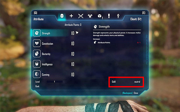 Cold is a unique attribute in Elex - it determines how much humanity is left in the hero - Elex: Cold - what is it and when does it change? - FAQ - Elex Game Guide