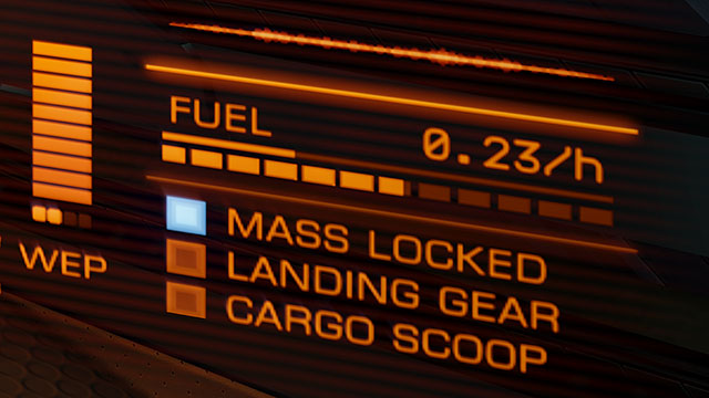 To jump, you will have to hide the undercarriage, cargo rack and the hardpoints - Frame Shift Drive - Travelling - Elite: Dangerous - Game Guide and Walkthrough