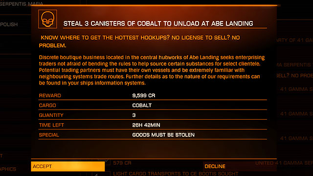 Some stations of a rather dodgy reputation offer the work for the pirates directly - Professions - Earning your first money - Elite: Dangerous - Game Guide and Walkthrough