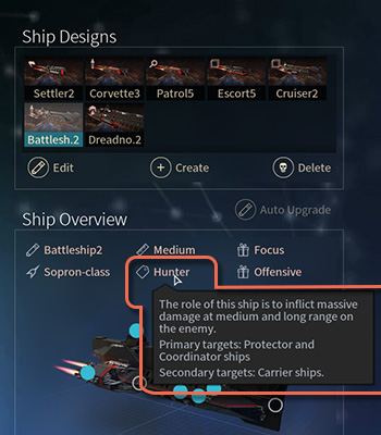 Some ships have assigned roles that have impact on how they behave during a battle. - Roles and types of ships in Endless Space 2 - Fleet and Army - Endless Space 2 Game Guide