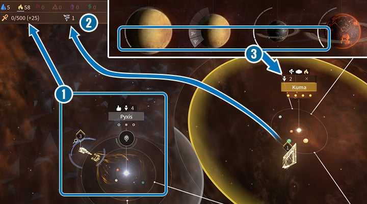 The Essence is the special resource of the Vodyani; it can be harvested from other inhabitants (1). In the right upper corner, youll find the number of Arks available in your empire (2). Remember that every Ark resident works on all available planets (3). - The Vodyani Race in Endless Space 2 - Races - Endless Space 2 Game Guide
