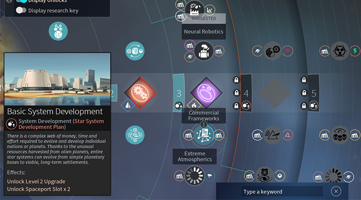 There are three tier 3 technologies missing in order to unlock tier 4 Economy and Trading. - Technologies in Endless Space 2 - Gameplay basics - Endless Space 2 Game Guide