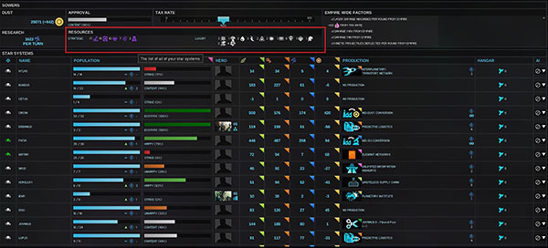 Additionally, full list of both types of minerals you can find in the System Managing Screen - Resources - Endless Space - Game Guide and Walkthrough