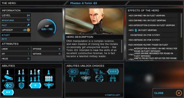 Every hero has also abilities, which he gains after level up - Academy - heroes - Academy - Heroes - Endless Space - Game Guide and Walkthrough