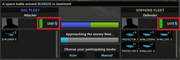 Both fleets have similar fire power although the computers one is two times larger - Before the battle - Combat - Endless Space - Game Guide and Walkthrough