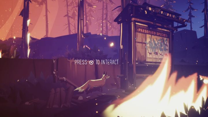 When you come across a burning log, backtrack a bit and hop on the path next to the information board - Endling: Nights 1-3 - walkthrough - Walkthrough - Endling Guide, Walkthrough