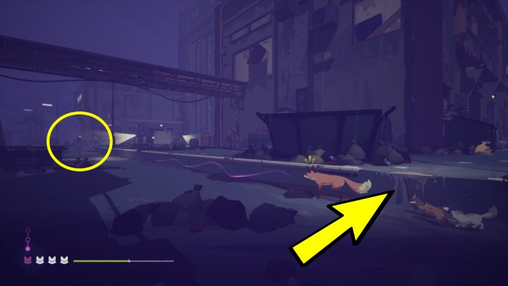 After entering the factory area, do not follow the trail of the fox you are looking for - Endling: Nights 26-27 - walkthrough - Walkthrough - Endling Guide, Walkthrough