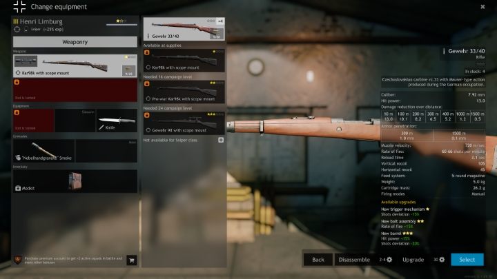 Here you will be able to upgrade and disassemble weapons. - Enlisted: New weapons and equipment - how to get and upgrade? - FAQ - Enlisted Guide