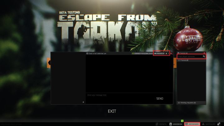 Open the Messenger tab. - How do I add friends in Escape from Tarkov? - FAQ - Escape from Tarkov Guide