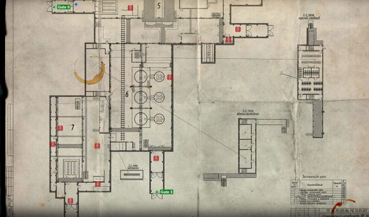 The above picture represents the Factory map - How and where to find extraction points in Escape from Tarkov? - FAQ - Escape from Tarkov Guide