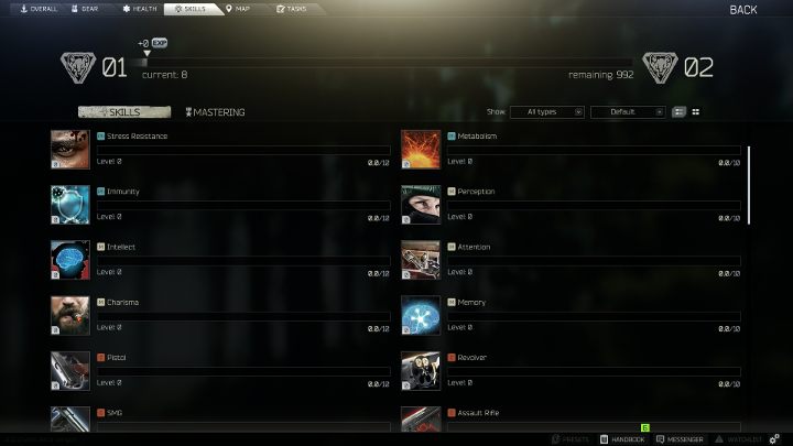 There are several dozen different skills in the game. - Starting tips for Escape from Tarkov - Basics - Escape from Tarkov Guide