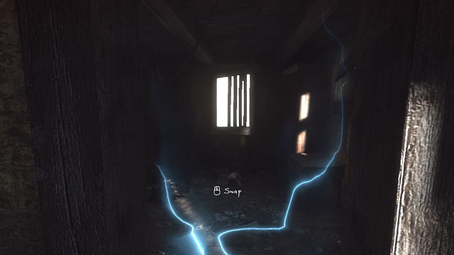 Keep going ahead and, in the next room, select the view on the wall with the symbol painted on it (resembles the inverted letter Y) - House of portals | Walkthrough - Walkthrough - The Vanishing of Ethan Carter Game Guide & Walkthrough