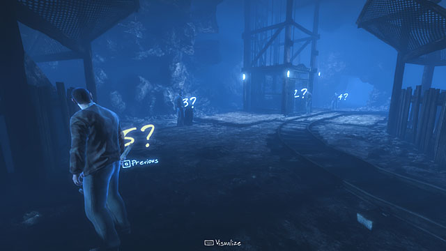 Now, approach the corpse and touch it - again, there will appear light beams that you need to approach to start arranging the events in the chronological order - Murder in the mine | Walkthrough - Walkthrough - The Vanishing of Ethan Carter Game Guide & Walkthrough